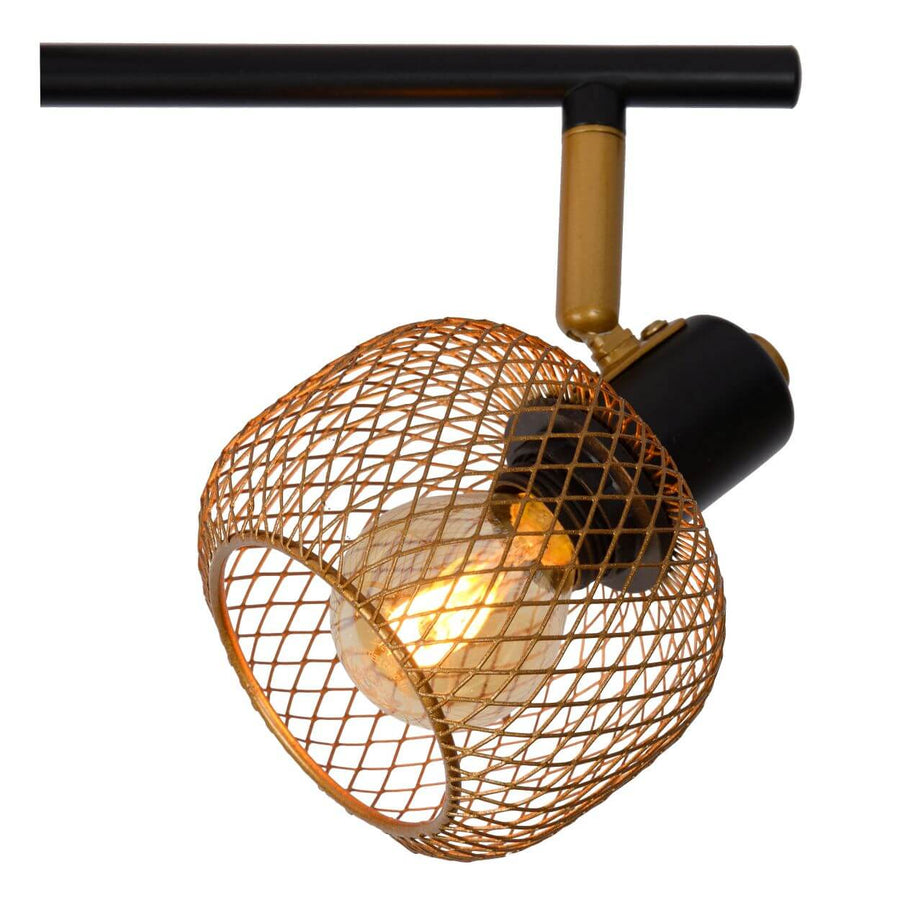 Plafonnier Maren 4 lumières doré mat et noir