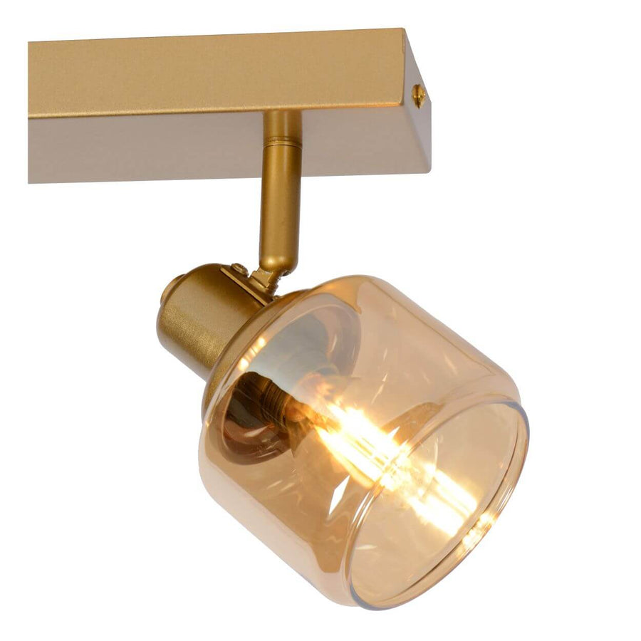 Plafonnier Bjorn 2 lumières doré mat, verre
