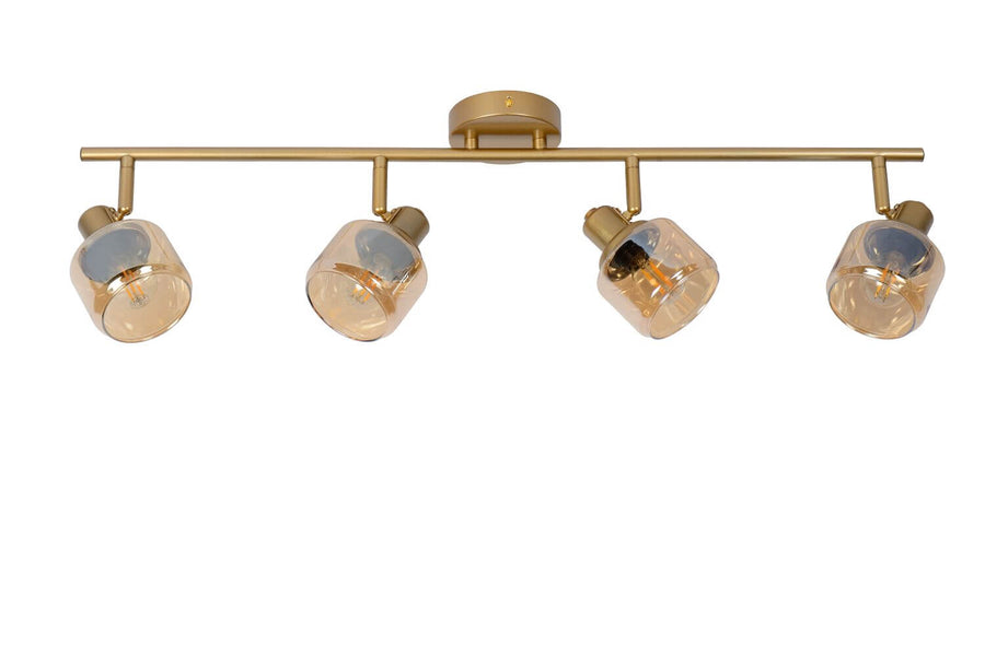 Plafonnier Bjorn 4 lumières doré mat, verre