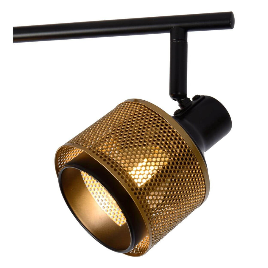 Plafonnier Rafa 4 lumières noir et doré mat
