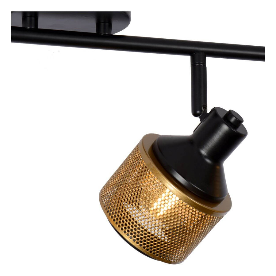 Plafonnier Rafa 4 lumières noir et doré mat