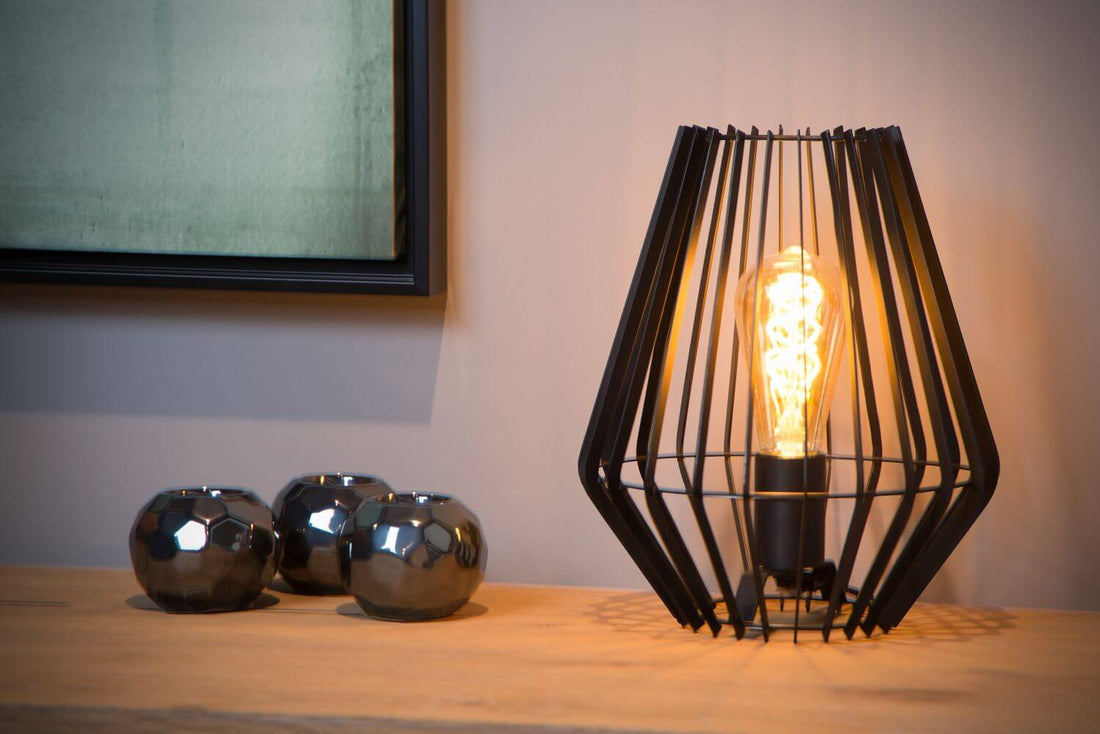 Lampe à poser Reda noire, H 27 cm
