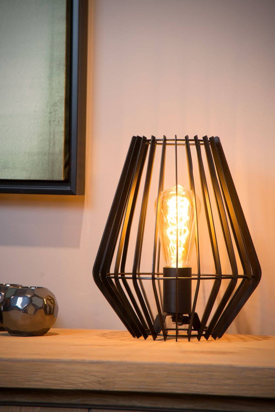 Lampe à poser Reda noire, H 27 cm