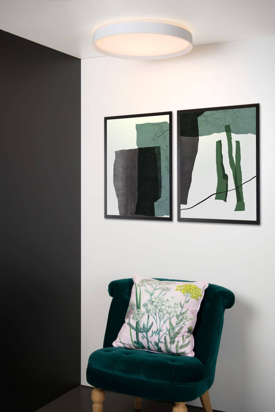 Plafonnier Nuria blanc, Ø 50 cm