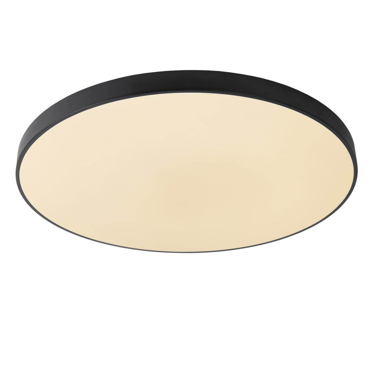 Plafonnier Unar noir et opale, Ø 80 cm