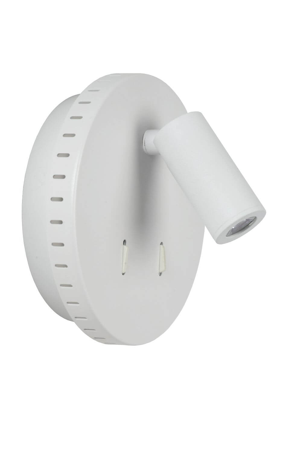 Profil du disque blanc montrant les perforations lumineuses alignées sur son pourtour