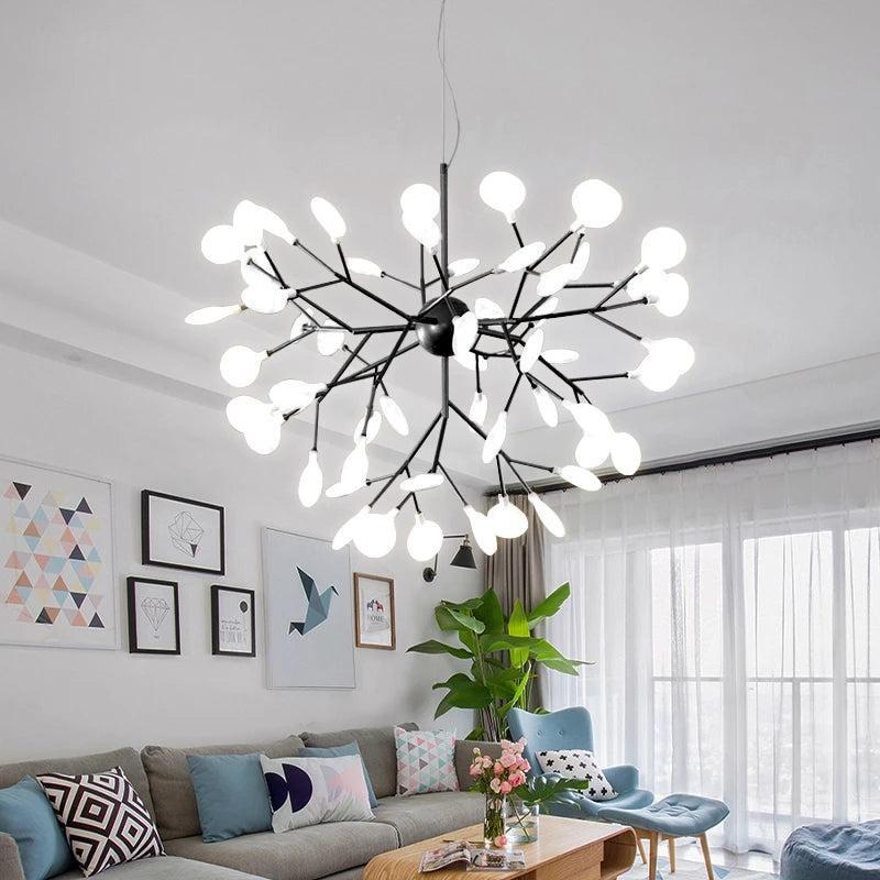 Luminaire Contemporain Noir | Éclat Sombre - Designix Lustre 9 Têtes | 42x53cm