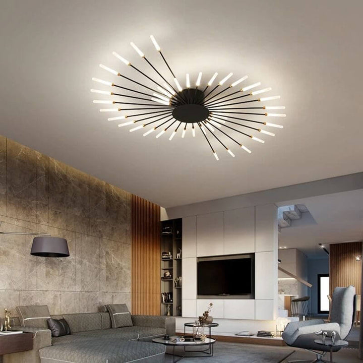 plafonnier-decoratif | Designix - Luminaire Plafonnier Noir 105 cm - https://designix.fr