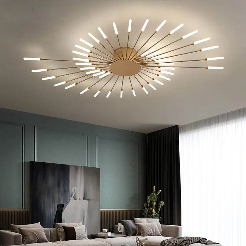 plafonnier-decoratif | Designix - Luminaire Plafonnier Or 130 cm - https://designix.fr