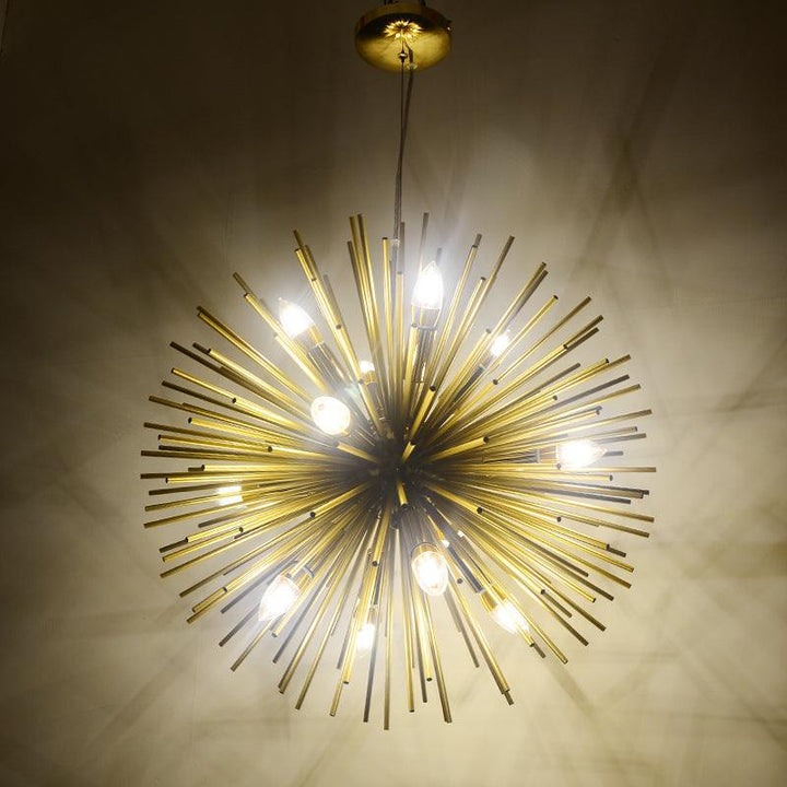 Luminaire Soleil | Rayon d'Or - Designix Lustre 9 Têtes | Diamètre 52cm