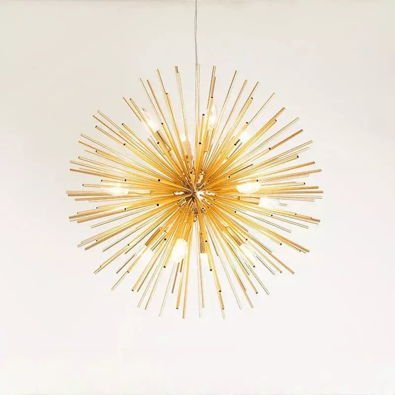 Luminaire Soleil | Rayon d'Or - Designix Lustre 9 Têtes | Diamètre 52cm