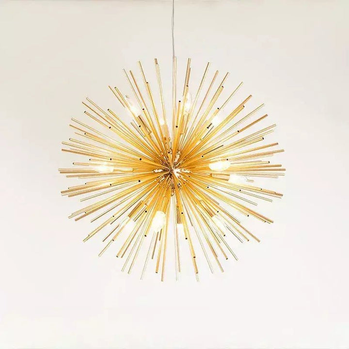 Luminaire Soleil | Rayon d'Or - Designix Lustre 9 Têtes | Diamètre 52cm
