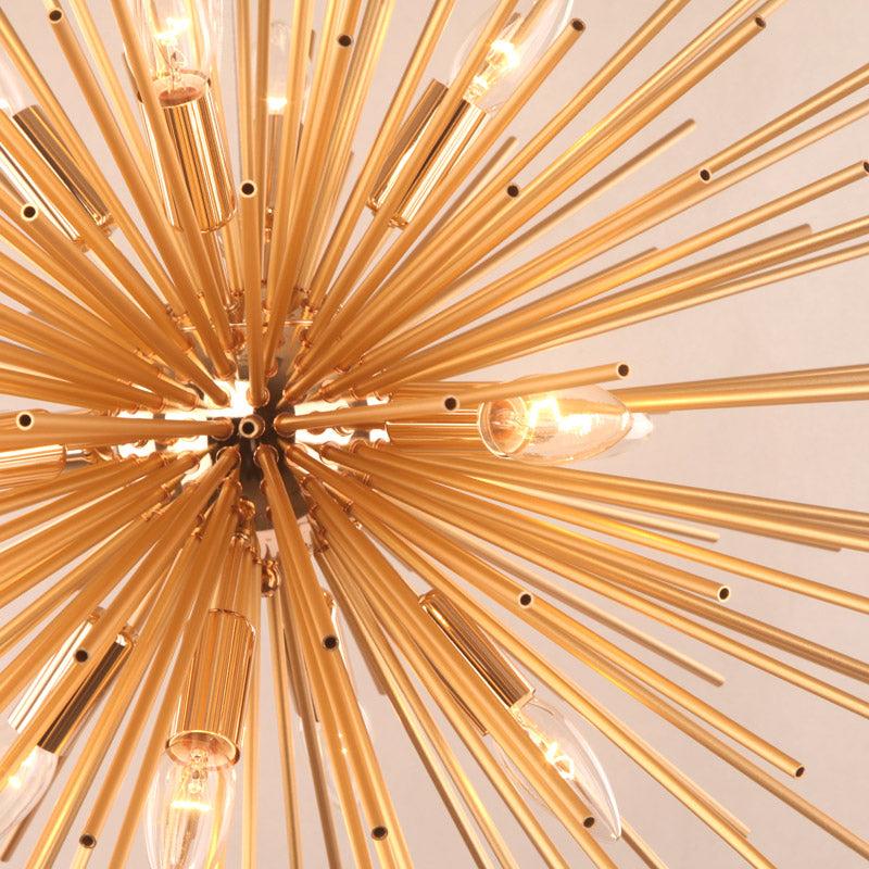 Luminaire Soleil | Rayon d'Or - Designix Lustre 9 Têtes | Diamètre 52cm
