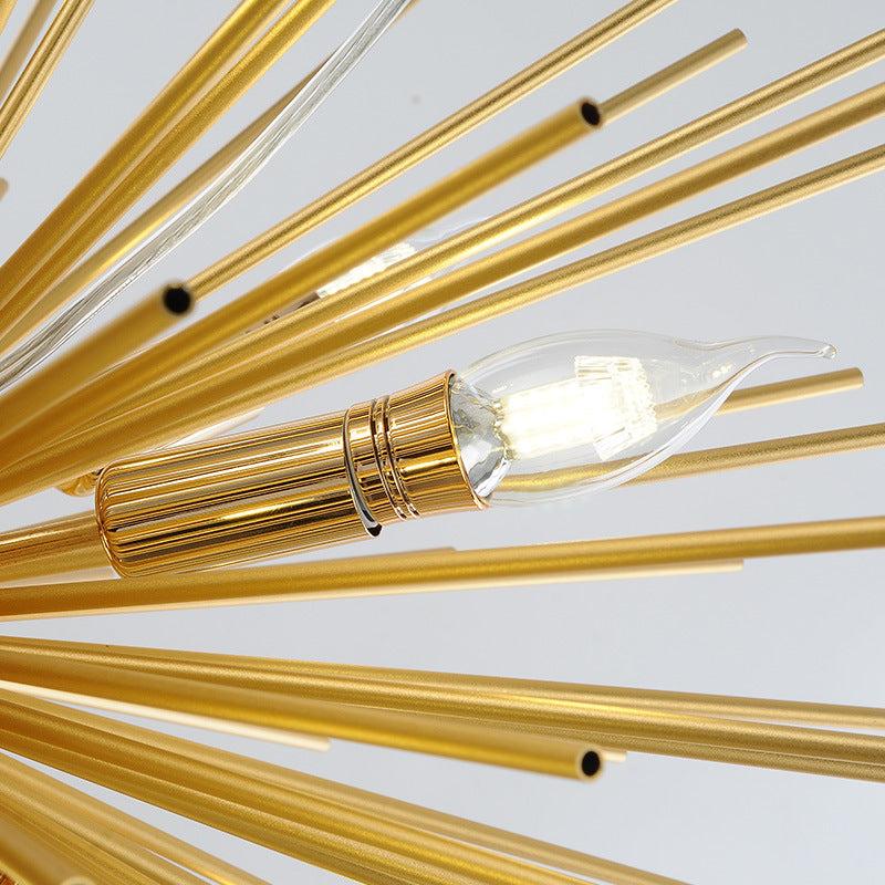 Luminaire Soleil | Rayon d'Or - Designix Lustre 9 Têtes | Diamètre 52cm