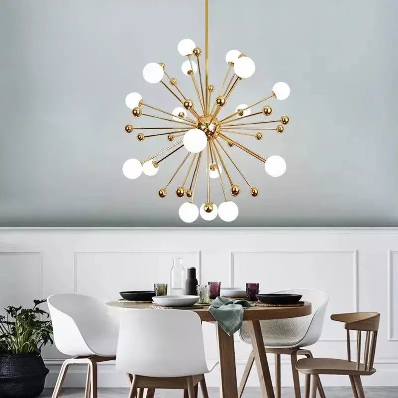 Luminaire Suspension Boule Design | Sphère Éclatante - Designix Lustre 11 Lampes Blanc Chaud