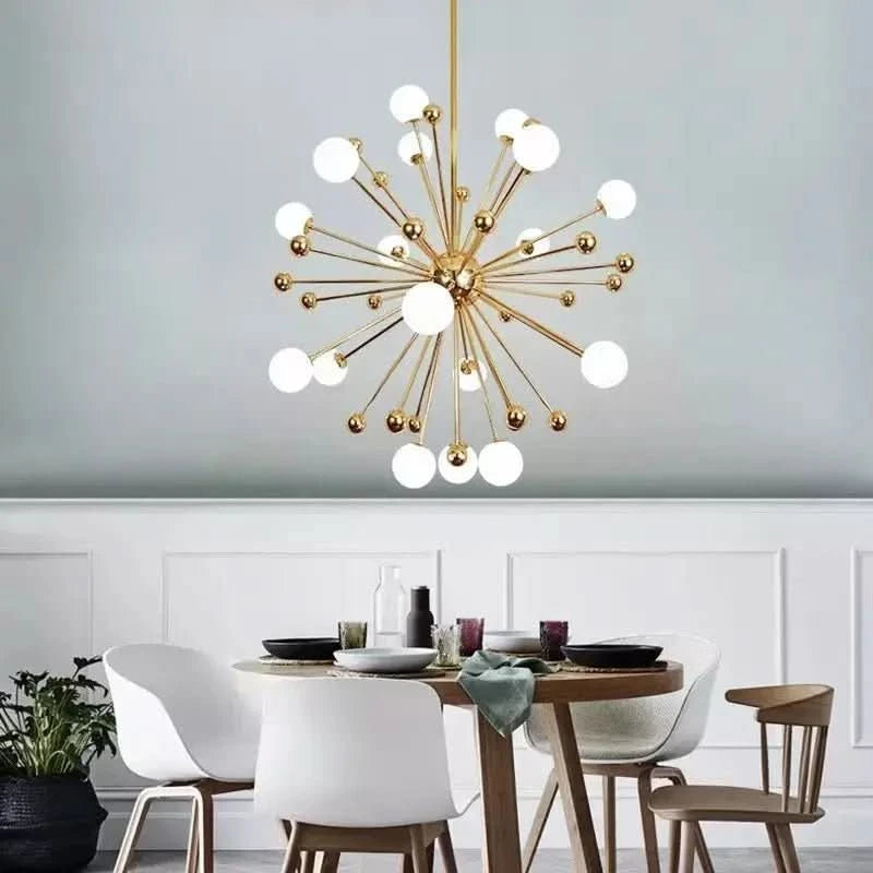 Luminaire Suspension Boule Design | Sphère Éclatante - Designix Lustre 11 Lampes Blanc Chaud