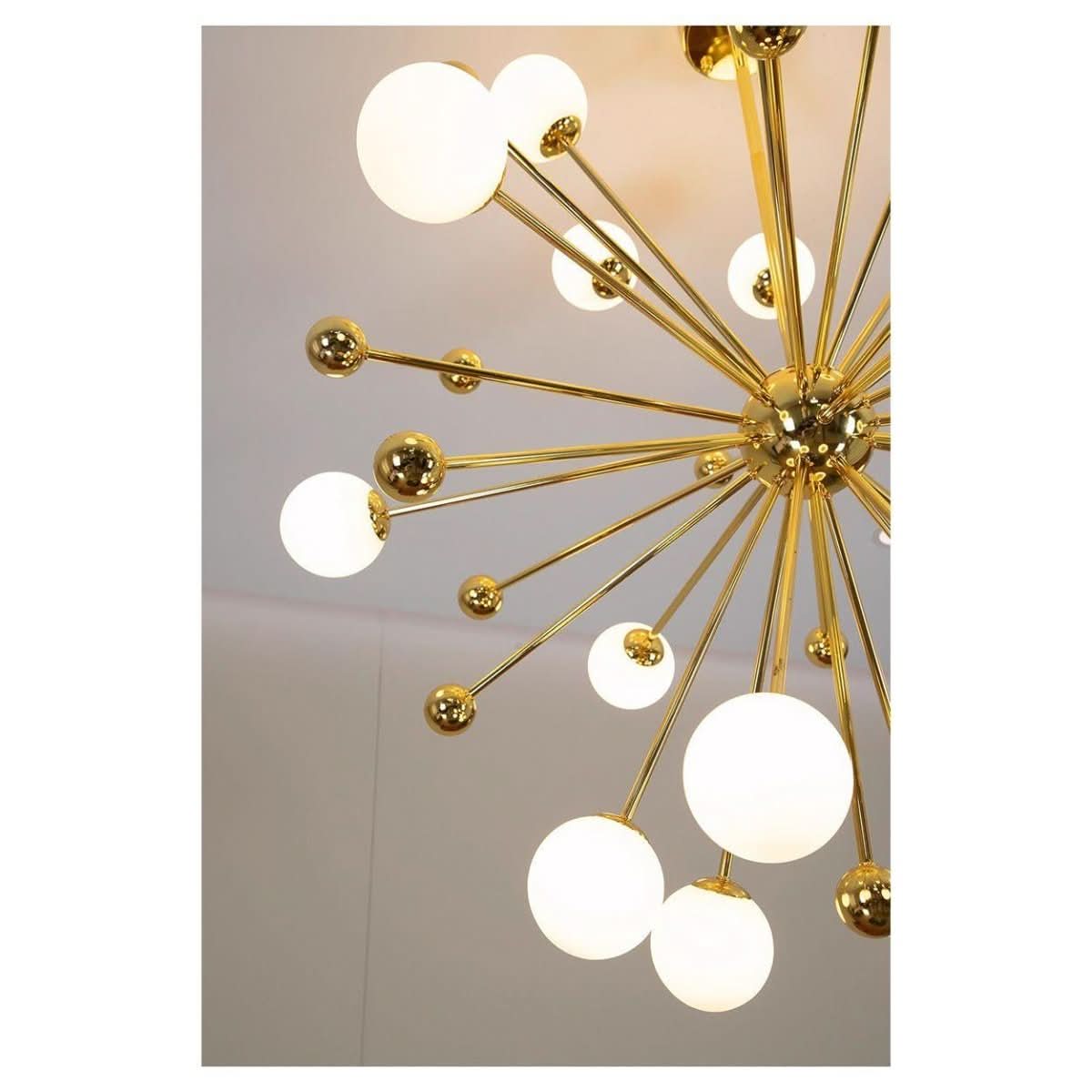 Luminaire Suspension Boule Design | Sphère Éclatante - Designix Lustre 18 Lampes Blanc Chaud