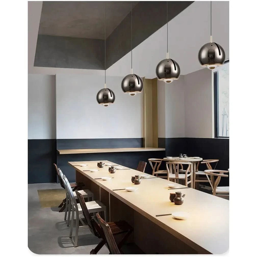 Luminaire Suspension Boule Réglable | Éclat Moderne - Designix Suspension luminaire Marron | Socle Rond Tactile