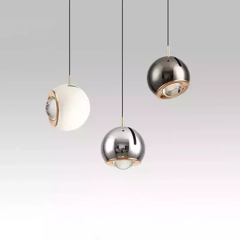 Luminaire Suspension Boule Réglable | Éclat Moderne - Designix Suspension luminaire Marron | Socle Rond Tactile