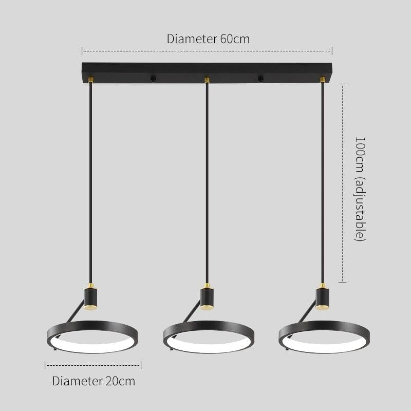 Luminaire Suspension Design | Magie Lumineuse - Designix Suspension luminaire 3 Anneaux | Rectangle