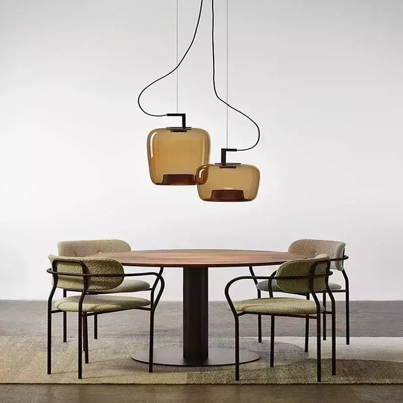 Luminaires Salle à Manger en Verre | Éclat - Designix Suspension luminaire 30cm | Vert Tricolors