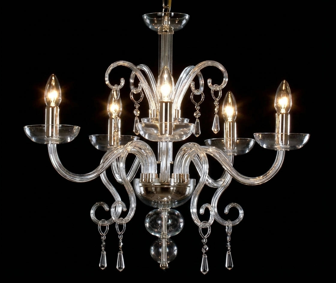 Lustre en verre transparent AL058