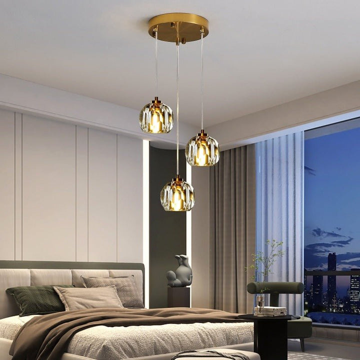 Lustre 3 Lampes | Xani - Designix Lustre Or
