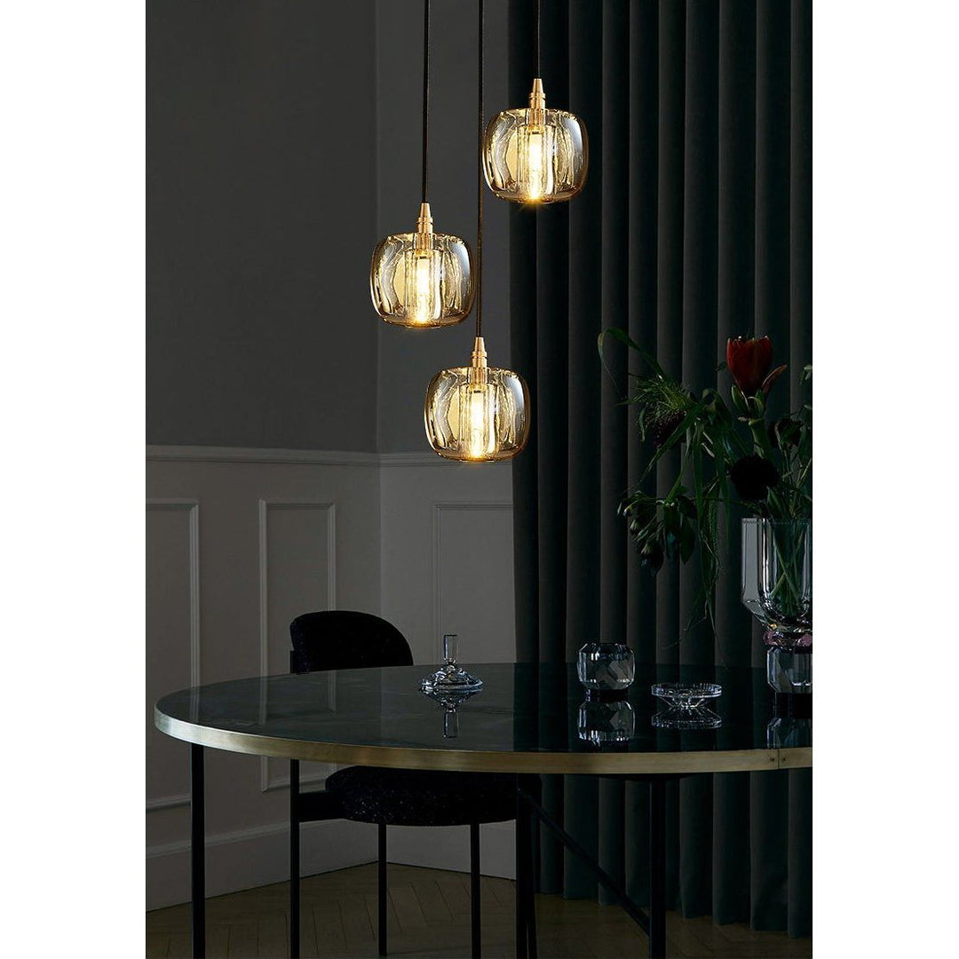 Lustre 3 Lampes | Xani - Designix Lustre Or