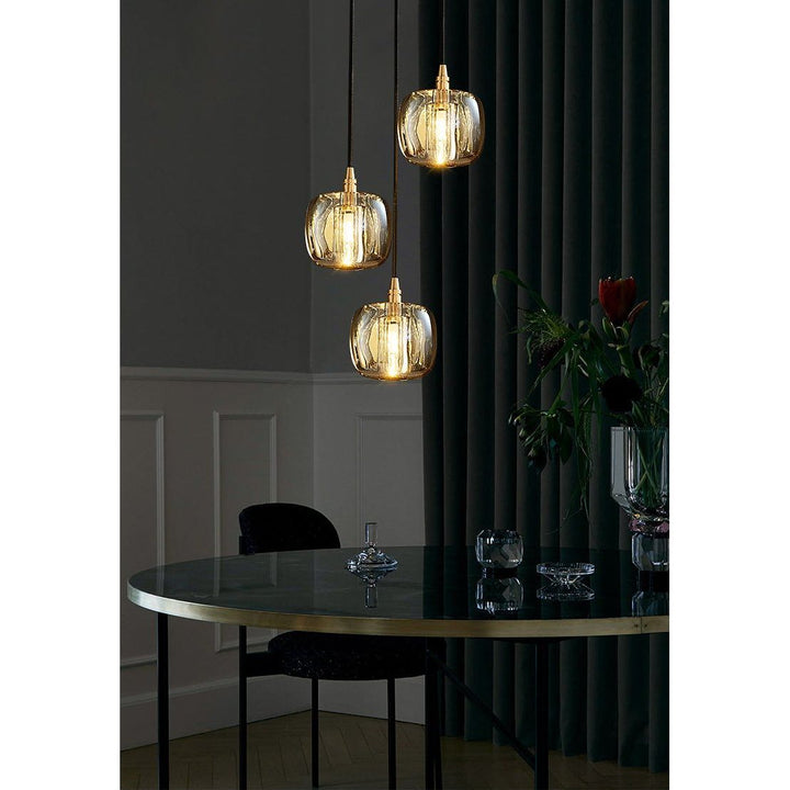 Lustre 3 Lampes | Xani - Designix Lustre Or