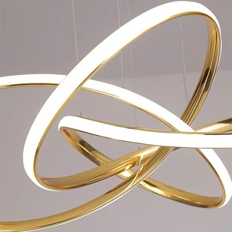 Lustre Art Déco Moderniste YALO - Design Spirale Chrome Doré LED