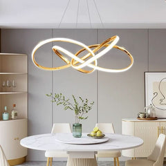 Lustre Art Déco Moderniste YALO - Design Spirale Chrome Doré LED
