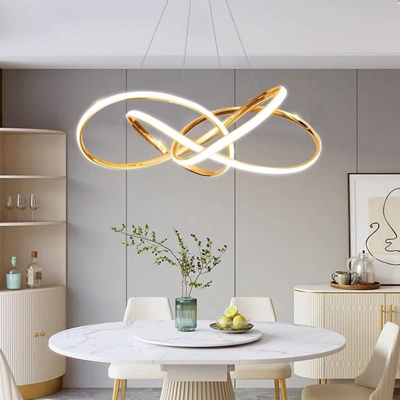Lustre Art Déco Moderniste YALO - Design Spirale Chrome Doré LED