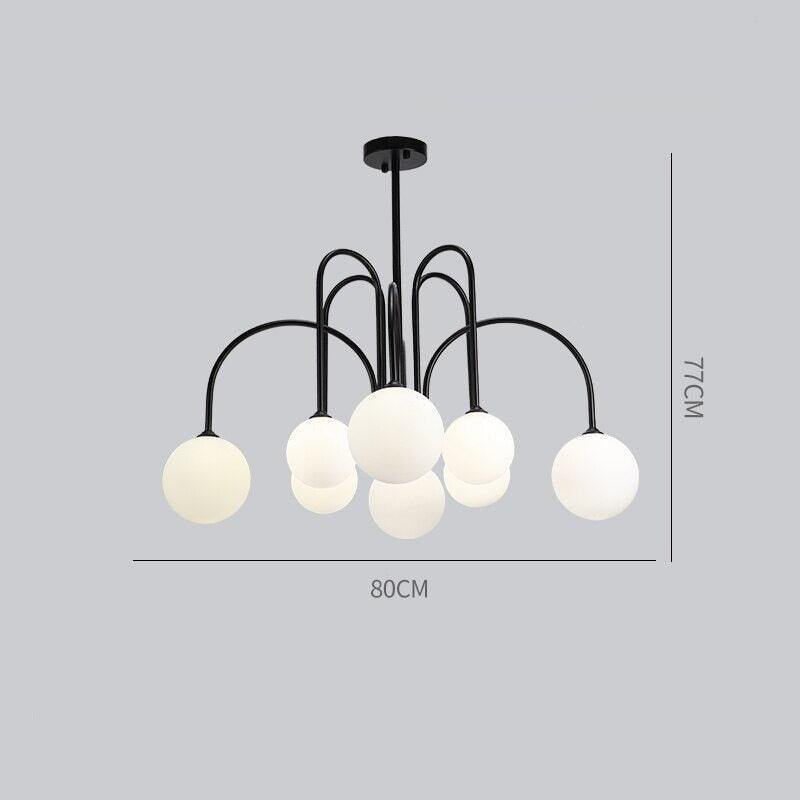 Lustre Boule Doré | Éclat Lévitant - Designix Lustre Noir | 8 Lumières