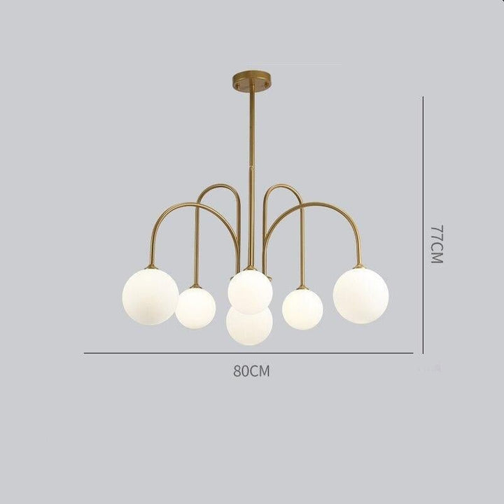 Lustre Boule Doré | Éclat Lévitant - Designix Lustre Or | 6 Lumières