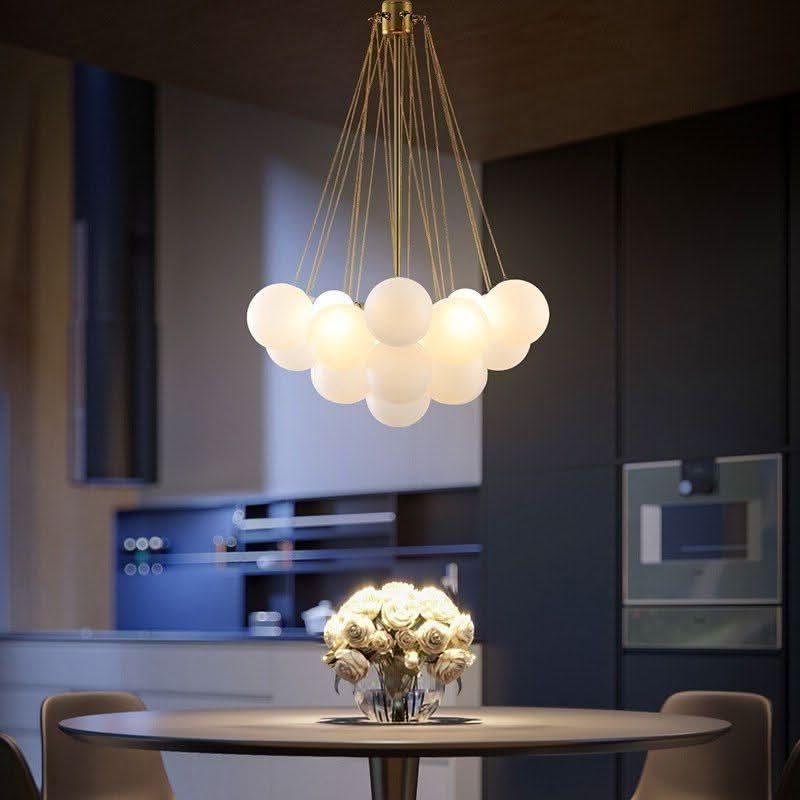 Lustre Boules Suspendues | Grappe - Designix Lustre 19 Boules Noir