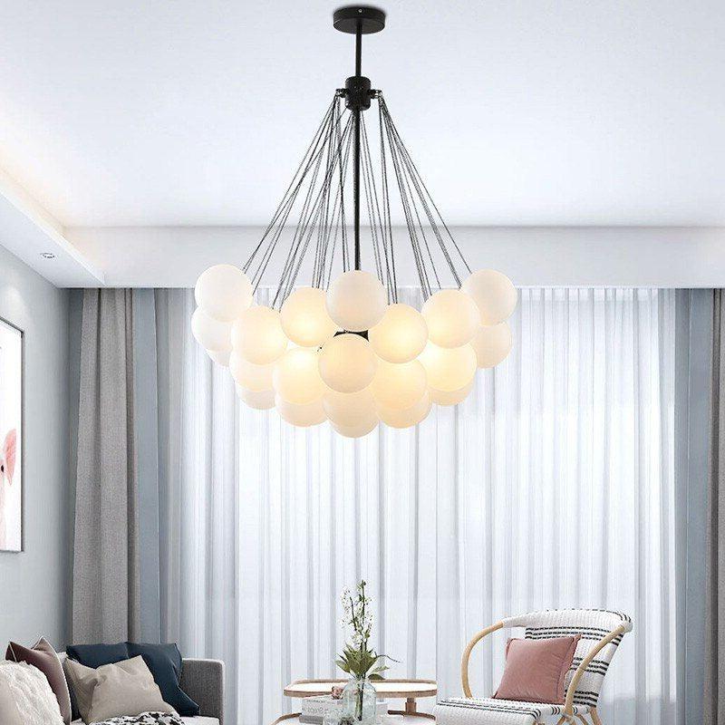 Lustre Boules Suspendues | Grappe - Designix Lustre 19 Boules Noir