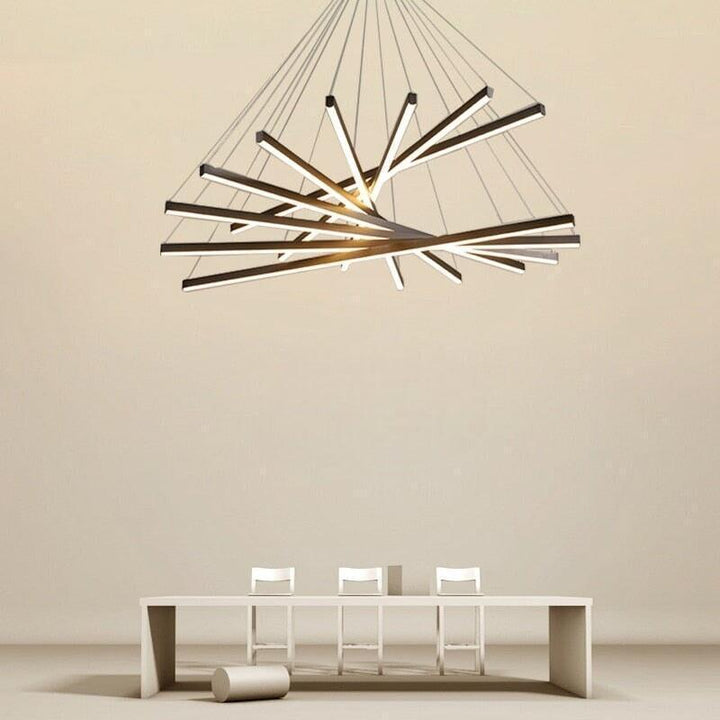 Lustre Chic et Moderne | Lueur Fluxion - Designix Lustre 3 Branches Blanc Chaud