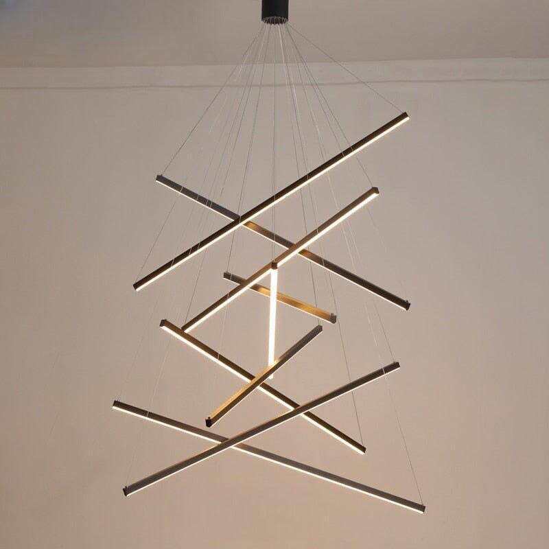 Lustre Chic et Moderne | Lueur Fluxion - Designix Lustre 3 Branches Blanc Chaud