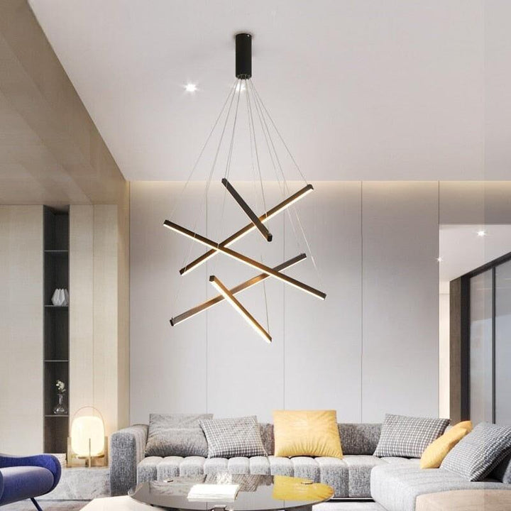 Lustre Chic et Moderne | Lueur Fluxion - Designix Lustre 3 Branches Blanc Chaud