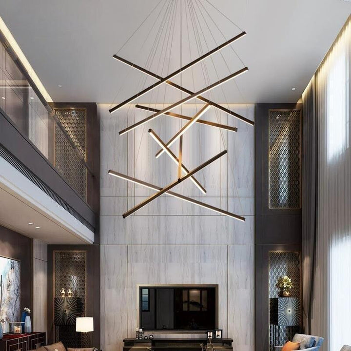 Lustre Chic et Moderne | Lueur Fluxion - Designix Lustre 3 Branches Blanc Chaud