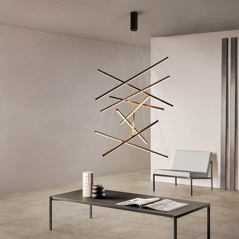 Lustre Chic et Moderne | Lueur Fluxion - Designix Lustre 9 Branches Blanc Chaud