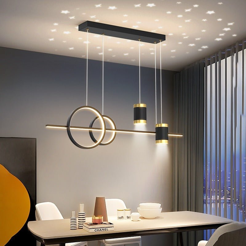 Lustre Chic Salon | Elra - Designix Lustre Noir