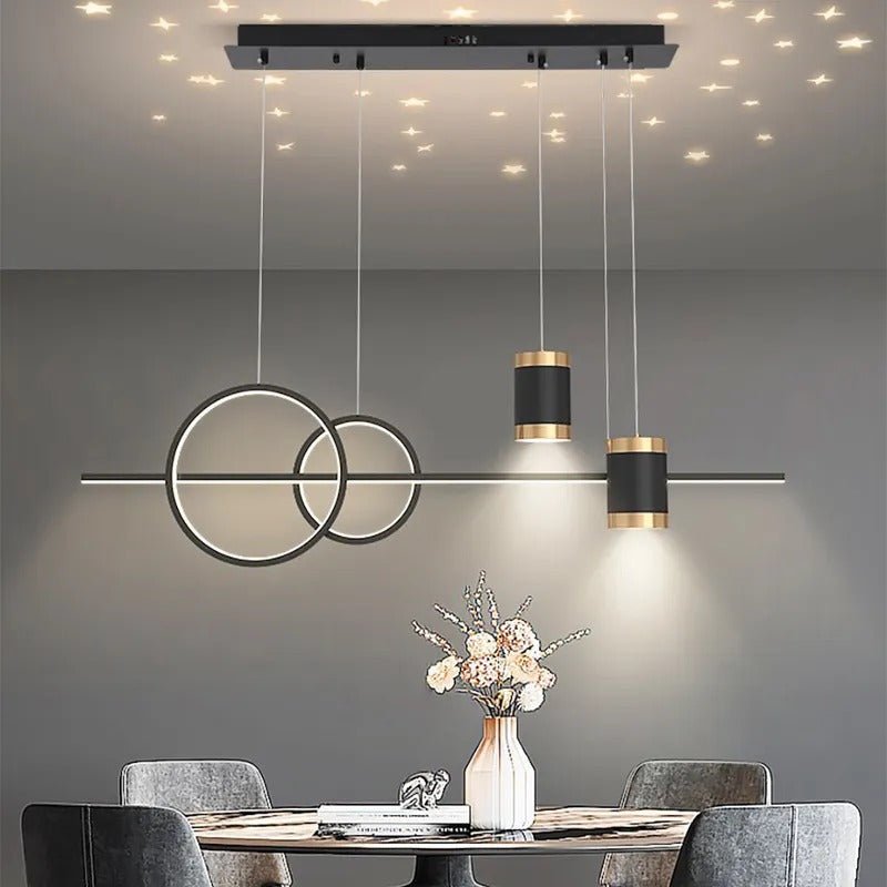 Lustre Chic Salon | Elra - Designix Lustre Noir