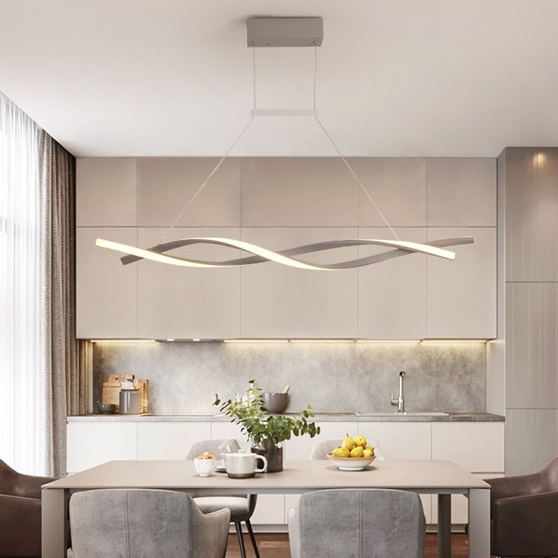 Lustre Chrome Spirale | Gira - Designix Lustre Noir 100 cm