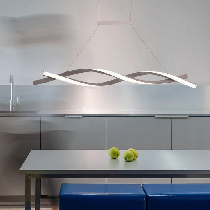 Lustre Chrome Spirale | Gira - Designix Lustre Noir 80 cm