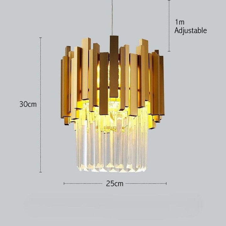 Lustre Cristal Moderne | Éclat Prismique - Designix Lustre 30 x 25 cm Blanc Froid