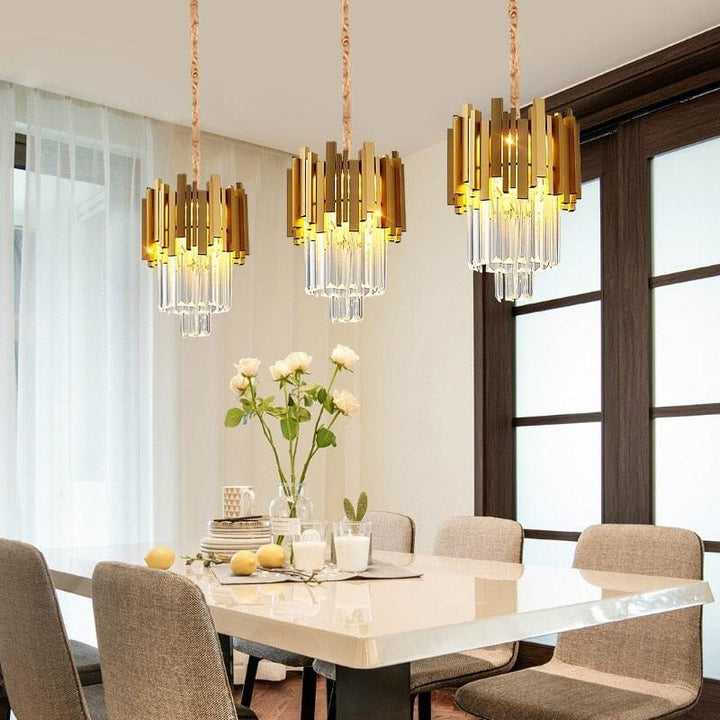 Lustre Cristal Moderne | Éclat Prismique - Designix Lustre 30 x 25 cm Blanc Froid
