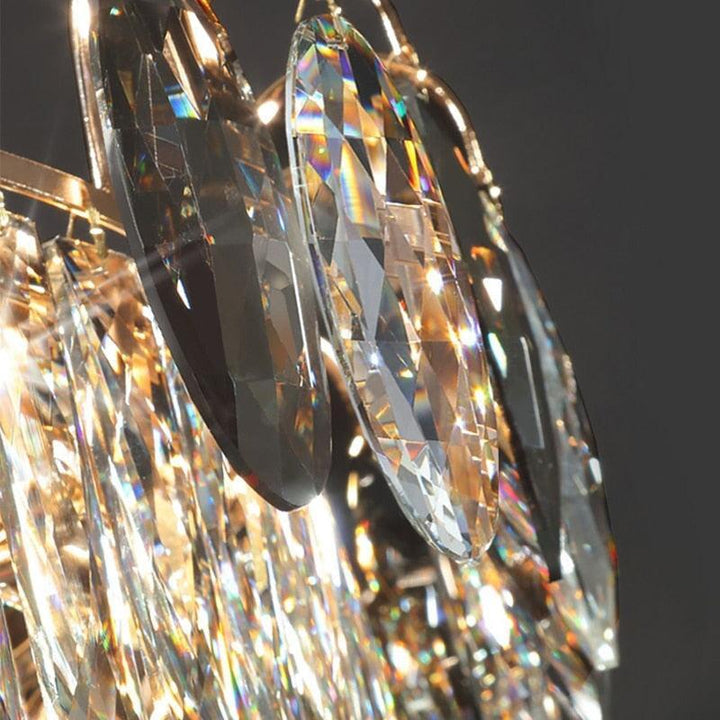 Lustre Cristal Moderne | Élégance Astrale - Designix Lustre Diamètre 50cm | 5 Ampoules Blanc Chaud