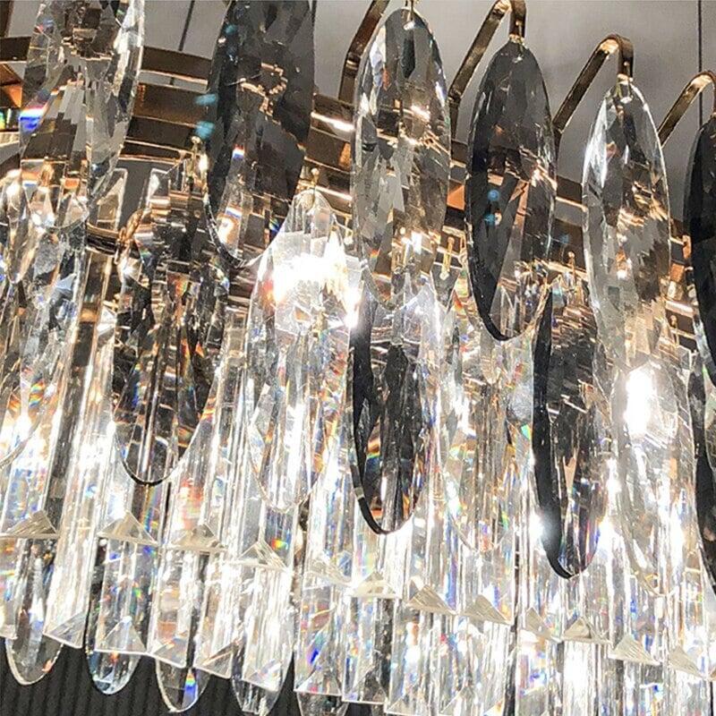 Lustre Cristal Moderne | Élégance Astrale - Designix Lustre Diamètre 50cm | 5 Ampoules Blanc Chaud