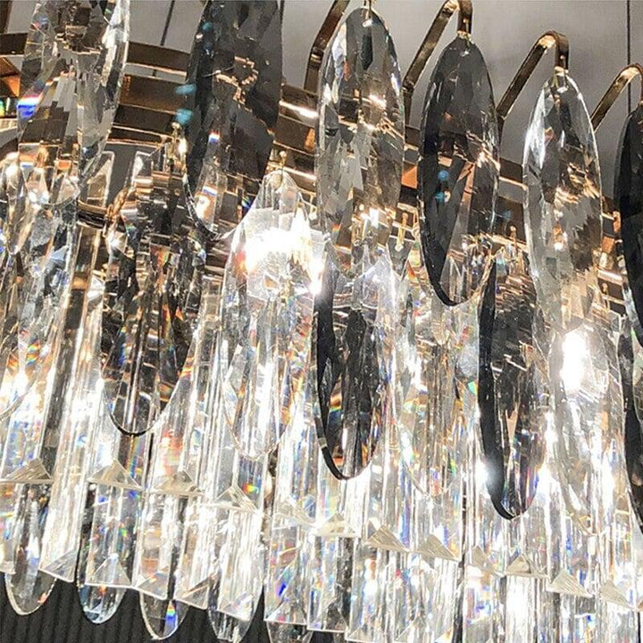 Lustre Cristal Moderne | Élégance Astrale - Designix Lustre Diamètre 50cm | 5 Ampoules Blanc Chaud